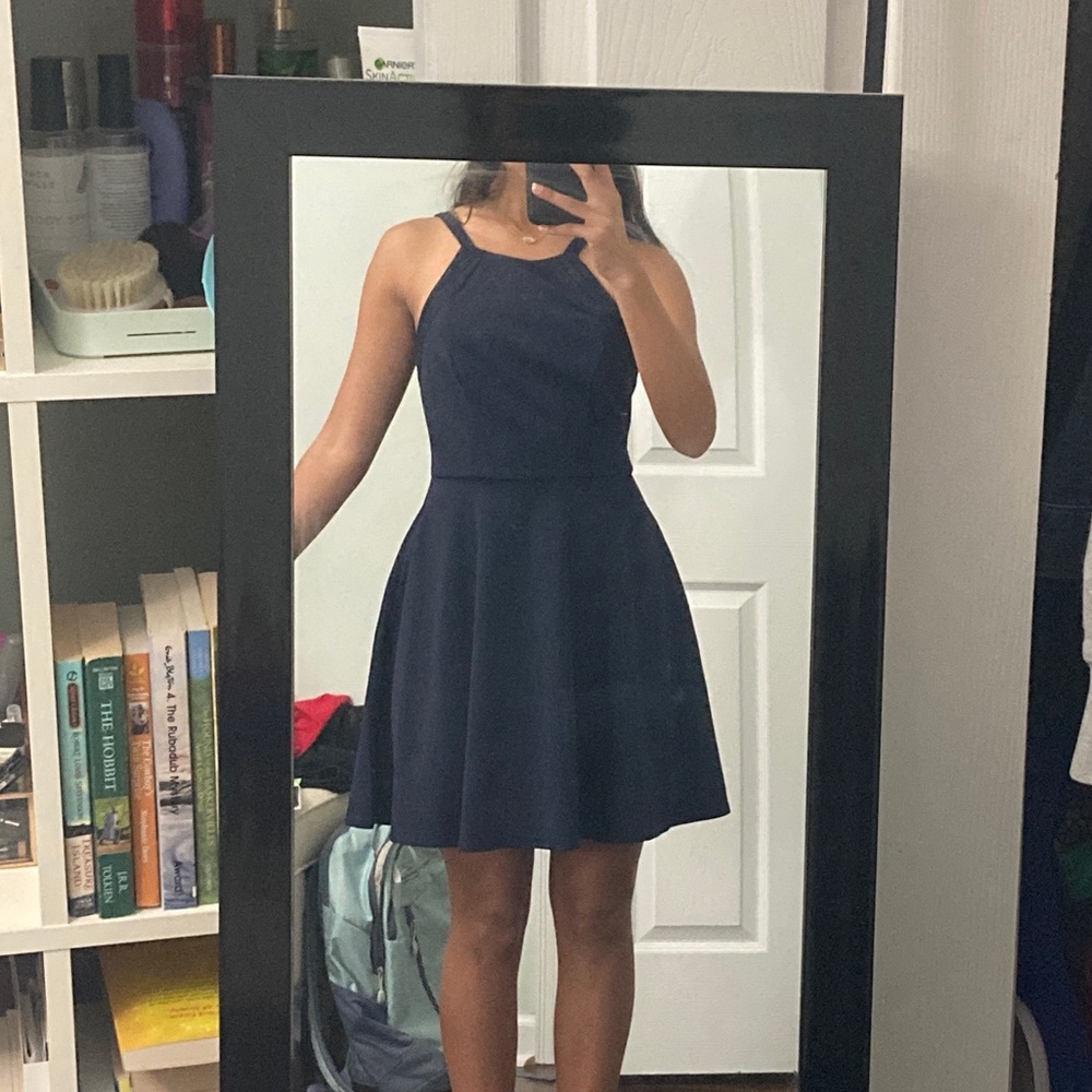 navy blue hoco dress
